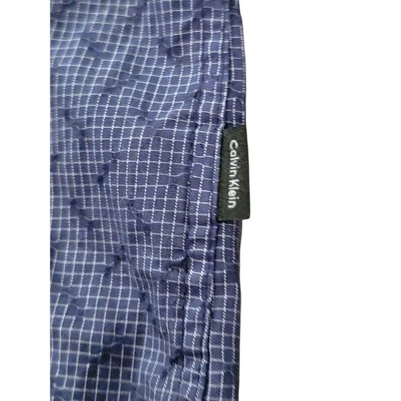 Calvin Klein Mens Short Sleeve Button Down Shirt Blue Grid Pattern Size L - Picture 4 of 8